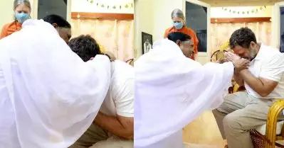 ‘അമ്മയെ കാണാനായത് ഭാഗ്യം, പാവപ്പെട്ടവരെയും പീഡിതരേയും സഹായിക്കുന്ന അമ്മ’; അമൃതാനന്ദമയി മഠം സന്ദര്‍ശിച്ച് രാഹുല്‍ ഗാന്ധി