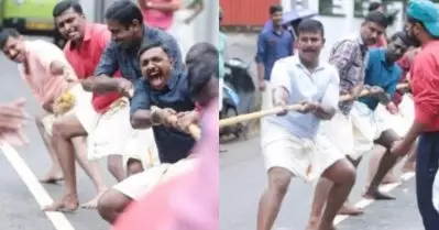 നടുറോഡില്‍ വടംവലി; തൃശൂരില്‍ ഓണാഘോഷവുമായി പൊലീസ്