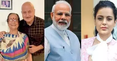 മക്കളെക്കാളും ഇഷ്ടം മോദിയെ ആണെന്ന് അനുപം ഖേറിന്റെ അമ്മ: കമന്റുമായി കങ്കണ റണാവത്ത്