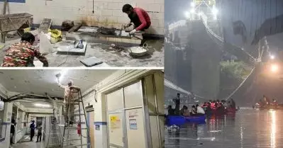 പ്രധാനമന്ത്രി മോദിയുടെ ‘ഫോട്ടോഷൂട്ട്’; മോര്‍ബി തൂക്കുപാല ദുരന്തത്തില്‍ പരിക്കേറ്റവരെ പ്രവേശിപ്പിച്ച ആശുപത്രിയില്‍ തിരക്കിട്ട മിനുക്കുപണി