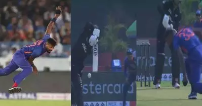 ബൗള്‍ ചെയ്തുള്ള ഓട്ടത്തിനിടയിലും നോട്ടം പന്തിലേക്ക് തന്നെ; വാട്ട് എ ക്യാച്ച് ബൈ ഹാര്‍ദിക്