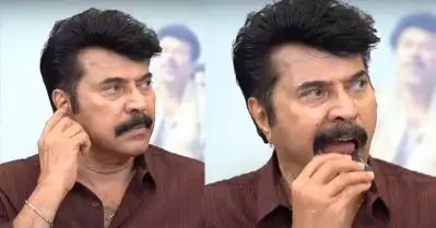 ‘ഈ മൈക്കങ്ങ് തിന്നാലോ?’; അപ്പുറത്ത് കണ്ണീര്‍ക്കഥ, ഇപ്പുറത്ത് മമ്മൂട്ടിയുടെ ക്യൂട്ട് ആക്ഷന്‍സ്