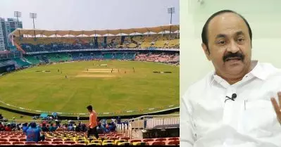 ‘ഇനിയെങ്കിലും കായികമന്ത്രി മലയാളികളുടെ ആത്മാഭിമാനത്തെ ചോദ്യം ചെയ്യരുത്’; ഗ്രീന്‍ ഫീല്‍ഡിലെ ഒഴിഞ്ഞ ഗ്യാലറി ആയുധമാക്കി പ്രതിപക്ഷം