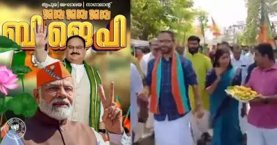 ‘ഇന്നത്തെ ത്രിപുരയാണ് നാളത്തെ കേരളം’; ലഡു വിതരണം ചെയ്ത് കെ. സുരേന്ദ്രന്‍