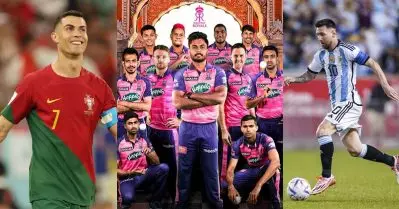 ഫാന്‍ബോയ് മൊമെന്റ്; റൊണാള്‍ഡോയോ മെസിയോ? ഉത്തരം പറഞ്ഞ് ക്രിക്കറ്റ് ലെജന്‍ഡ്; വീഡിയോ പങ്കുവെച്ച് രാജസ്ഥാന്‍