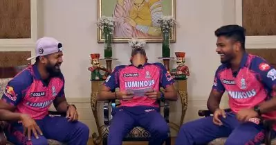 കുഞ്ഞാണിയോ! ഇവനാണ് കുഞ്ഞാണിയെന്ന് സഞ്ജു; ചിരി പൊട്ടിച്ചിരിയാക്കി ബാക്കിയുള്ളവരും; വീഡിയോ