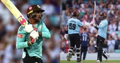 ആറ് സിക്‌സര്‍ ഏഴ് ബൗണ്ടറി 💥 38 പന്തില്‍ 78 💥; തീയായി നരെയ്ന്‍, എന്നിട്ടും തോറ്റ് സറേ