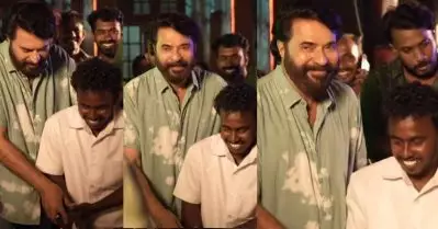 മമ്മൂക്കക്കൊപ്പം കൈ പിടിച്ച് കേക്ക് മുറിച്ച് നത്ത്; വീഡിയോ വൈറല്‍