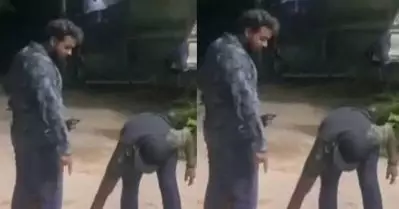 തിരുവനന്തപുരത്ത് യുവാവിനെ കൊണ്ട് കാലില്‍ ചുംബിപ്പിച്ച് ഗുണ്ടാ നേതാവ്