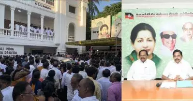 ബി.ജെ.പിയെ ഇനി സഹിക്കേണ്ട; പാര്‍ട്ടി ആസ്ഥാനത്ത് പടക്കം പൊട്ടിച്ച് ആഘോഷിച്ച് അണ്ണാ ഡി.എം.കെ പ്രവര്‍ത്തകര്‍