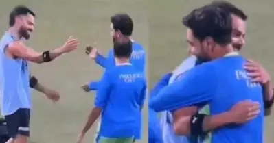വാശിയും മത്സരവുമൊക്കെ ഗ്രൗണ്ടില്‍ മാത്രം! പാക് സൂപ്പര്‍താരത്തെ കെട്ടിപിടിച്ച് വിരാട് കോഹ്‌ലി