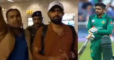 ബാബര്‍ തിരിച്ച് നാട്ടിലെത്തിയപ്പോള്‍ സംഭവിച്ചത്; സുരക്ഷാ ഉദ്ദോഗസ്ഥര്‍ ആരാധകരോട്  മാറി നില്‍ക്കാന്‍ പറഞ്ഞു