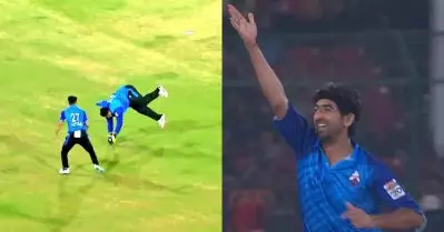 തടിയുള്ളവര്‍ക്കെന്താ ഡൈവിങ് ക്യാച്ച് പറ്റില്ലേ? ലെവ്‌റോക്കിനെ കടത്തിവെട്ടിയ ക്യാച്ച്; വീഡിയോ