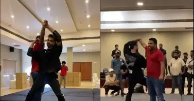വിശേഷം ചോദിക്കാന്‍ വന്നതാ, ഡയറക്ടറെ മലര്‍ത്തിയടിച്ച് ടൊവിനോ; വീഡിയോ ഏറ്റെടുത്ത് സോഷ്യല്‍ മീഡിയ