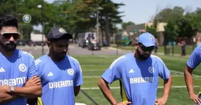 വൈറലായി ഇന്ത്യന്‍ ക്രിക്കറ്റ് ടീമിന്റെ പരിശീലന സെക്ഷന്‍; വീഡിയോയില്‍ സഞ്ജുവും!