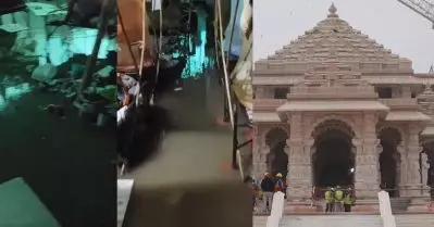 ശ്രീകോവിലിലെ ചോര്‍ച്ചക്ക് പിന്നാലെ രാമേക്ഷേത്രത്തിന്റെ സുരക്ഷാ ജീവനക്കാരുടെ ക്യാമ്പിലും വെള്ളം; വീഡിയോ