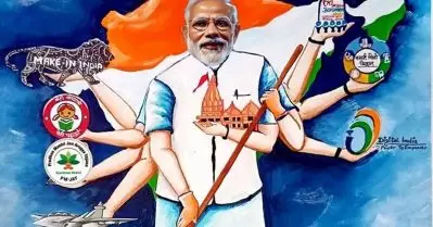 സ്വന്തം മണ്ഡലമായ വാരണാസിയില്‍ മോദിയെ വരവേല്‍ക്കാന്‍ സര്‍ക്കാര്‍ വക 500 ഓളം ഹോര്‍ഡിങ്ങുകള്‍; ഒരു പരസ്യത്തില്‍ മോദിക്ക് 10 കൈകളെന്ന് റിപ്പോര്‍ട്ട്