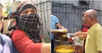 ജയ് ശ്രീറാം വിളിക്കാതെ മുസ്‌ലിം യുവതിക്ക് ഭക്ഷണം കൊടുക്കില്ലെന്ന് പറഞ്ഞ അതേസ്ഥലത്ത് ഭക്ഷണം വിതരണം ചെയ്ത് മറുപടി