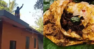 പൊറോട്ടയും ബീഫും വേണം; അയല്‍വാസിയുടെ ടെറസില്‍ കയറി യുവാവിന്റെ ആത്മഹത്യ ഭീഷണി; എത്തിച്ച് നല്‍കി പൊലീസും ഫയര്‍ ഫോഴ്‌സും
