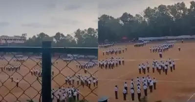 തിരുവനന്തപുരത്ത് കോളേജ് ഗ്രൗണ്ടില്‍ ആര്‍.എസ്.എസ് പരിശീലന ക്യാമ്പ്