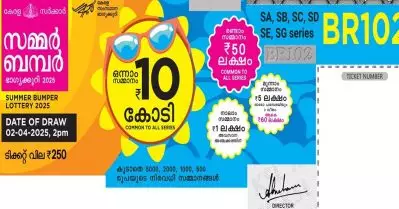 സമ്മര്‍ ബമ്പര്‍; ഒന്നാം സമ്മാനമായ പത്ത് കോടി SG 513715 ടിക്കറ്റിന്