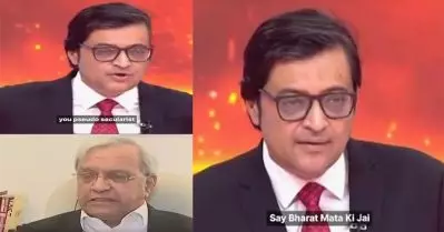 ചാനല്‍ ചര്‍ച്ചയ്ക്കിടെ ഭാരത് മാതാ കി ജയ് വിളിക്കാന്‍ ആക്രോശിച്ച് അര്‍ണബ് ഗോസ്വാമി; വിസമ്മതിച്ച് രാജീവ് ദേശായി