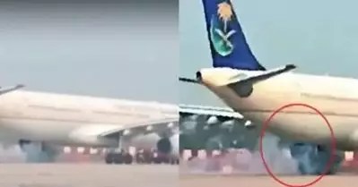 ലഖ്നൗ വിമാനത്താവളത്തിലിറങ്ങിയ സൗദി അറേബ്യൻ എയര്‍ലൈന്‍സ് വിമാനത്തില്‍ പുക