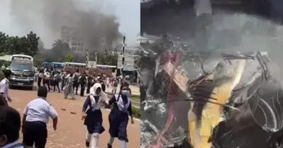 ബംഗ്ലാദേശ് വ്യോമസേന വിമാനം സ്‌കൂള്‍ കെട്ടിടത്തിലേക്ക് തകര്‍ന്നുവീണ് ഒരു മരണം