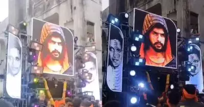 തെലങ്കാനയിലെ ഗണേശ ചതുര്‍ത്ഥി യാത്രയില്‍ ഗോഡ്‌സേയുടെയും ലോറന്‍സ് ബിഷ്ണോയിയുടെയും ചിത്രങ്ങള്‍