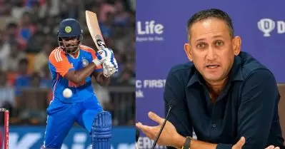 സഞ്ജു ടോപ് ഓര്‍ഡര്‍ ബാറ്ററെന്ന് അഗാർക്കർ; കണക്കുകള്‍ പറഞ്ഞ് തിരുത്തി ആരാധകര്‍