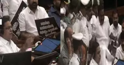 ശബരിമല സ്വര്‍ണക്കൊള്ള; സ്പീക്കറുടെ ഡയസ്സിലേക്ക് കയറി പ്രതിപക്ഷം, വീണ്ടും സഭ വിട്ട് പോയി സ്പീക്കര്‍