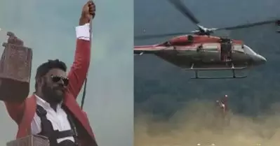 മദാമ്മയല്ല, ജയനെ പോലെ ഹെലികോപ്റ്ററില്‍ തൂങ്ങി വന്ന് മാസ് കാണിച്ചത് ഡ്യൂഡ്; റീ ഇന്‍ട്രോയില്‍ സീന്‍ തൂക്കി വിനായകന്‍
