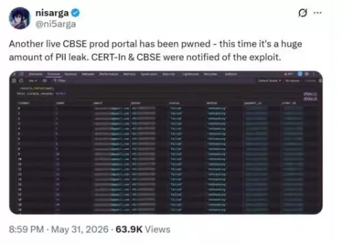 Screenshot of tweet about CBSE re evaluation leak by Nisarga