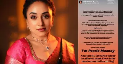 അതെ, എന്റെ പ്രിയപ്പെട്ട നിറം കാവിയാണ്! നമ്മുടെ ഇന്ത്യന്‍ പതാകയിലാണ് എനിക്കത് ഏറ്റവും കൂടുതല്‍ ഇഷ്ടം: പോസ്റ്റുമായി പേളി മാണി