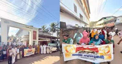 ലഹരിക്കെതിരെ കൈകോര്‍ത്ത് അമ്മമാര്‍; ‘തൂഫാന്‍ തദ്ദേശം’ പദ്ധതിക്ക് പിന്തുണയുമായി എ.ആര്‍. നഗറില്‍ പദയാത്ര